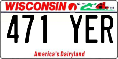 WI license plate 471YER