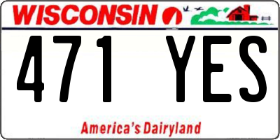 WI license plate 471YES