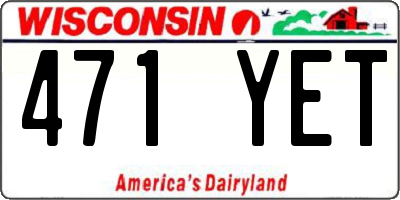 WI license plate 471YET
