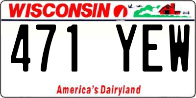 WI license plate 471YEW