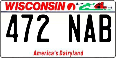 WI license plate 472NAB