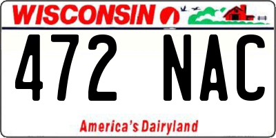 WI license plate 472NAC