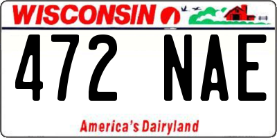 WI license plate 472NAE