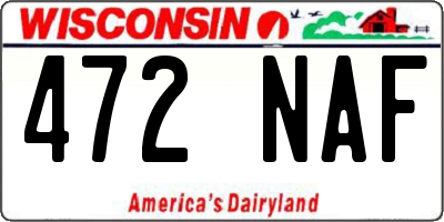 WI license plate 472NAF