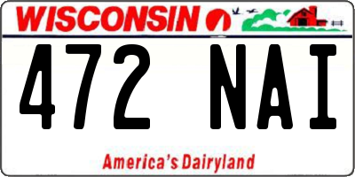 WI license plate 472NAI