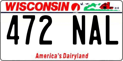 WI license plate 472NAL