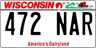 WI license plate 472NAR