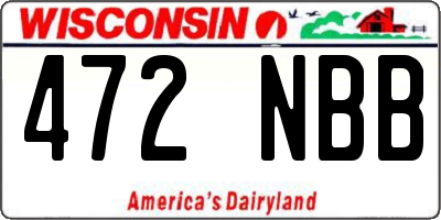 WI license plate 472NBB