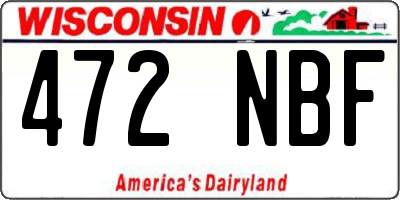 WI license plate 472NBF