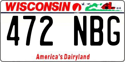 WI license plate 472NBG