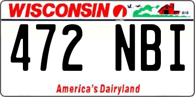 WI license plate 472NBI