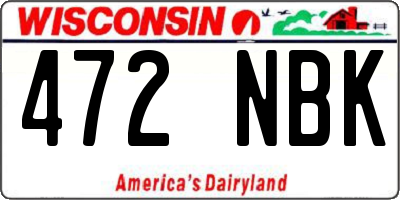WI license plate 472NBK