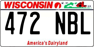 WI license plate 472NBL