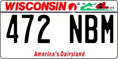WI license plate 472NBM