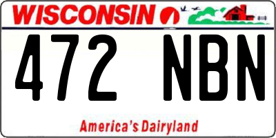 WI license plate 472NBN