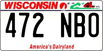 WI license plate 472NBO