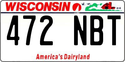 WI license plate 472NBT