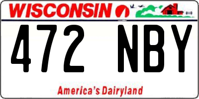 WI license plate 472NBY