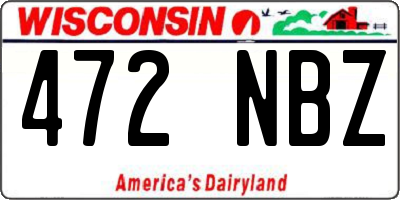 WI license plate 472NBZ