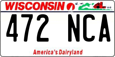 WI license plate 472NCA