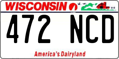 WI license plate 472NCD