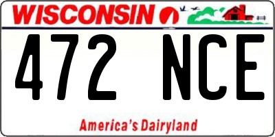 WI license plate 472NCE