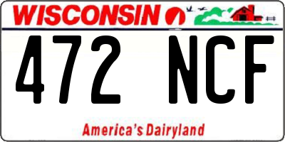 WI license plate 472NCF
