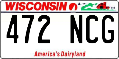 WI license plate 472NCG