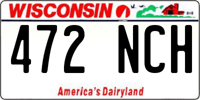 WI license plate 472NCH