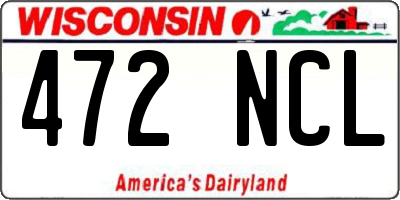 WI license plate 472NCL