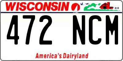 WI license plate 472NCM