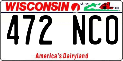 WI license plate 472NCO