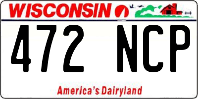 WI license plate 472NCP