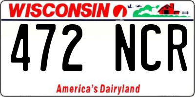 WI license plate 472NCR