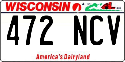 WI license plate 472NCV