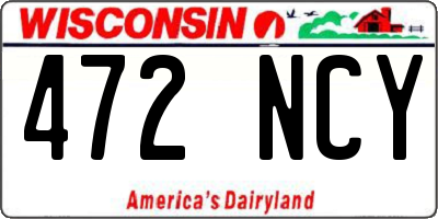 WI license plate 472NCY