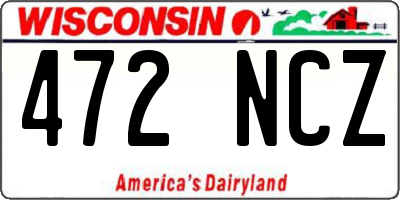 WI license plate 472NCZ