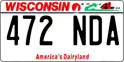 WI license plate 472NDA