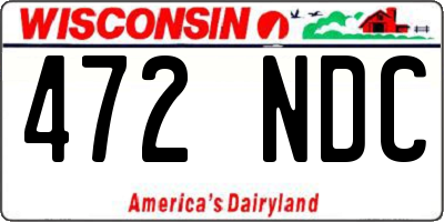 WI license plate 472NDC