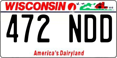 WI license plate 472NDD