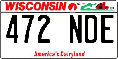 WI license plate 472NDE