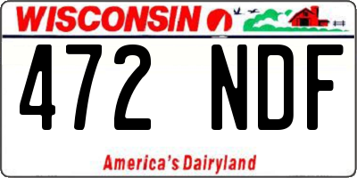 WI license plate 472NDF