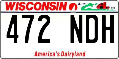 WI license plate 472NDH