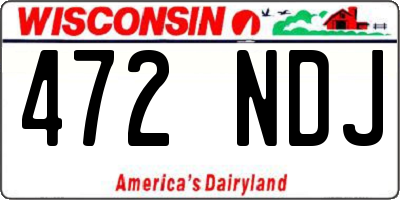 WI license plate 472NDJ