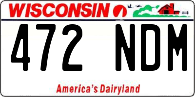 WI license plate 472NDM