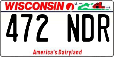 WI license plate 472NDR