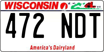 WI license plate 472NDT