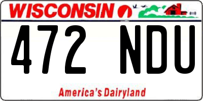 WI license plate 472NDU