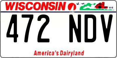 WI license plate 472NDV