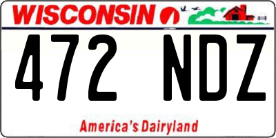 WI license plate 472NDZ